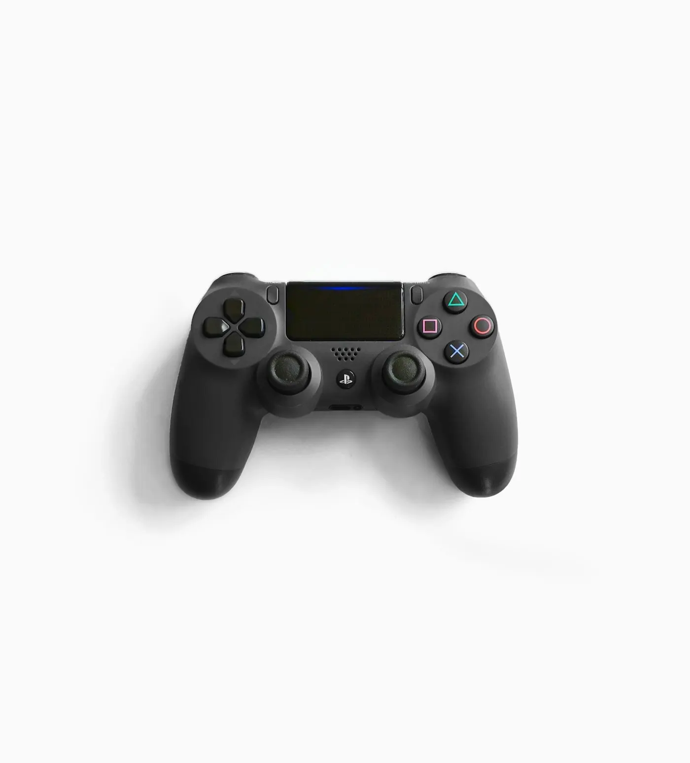 A game controller resting on a bright, clean surface